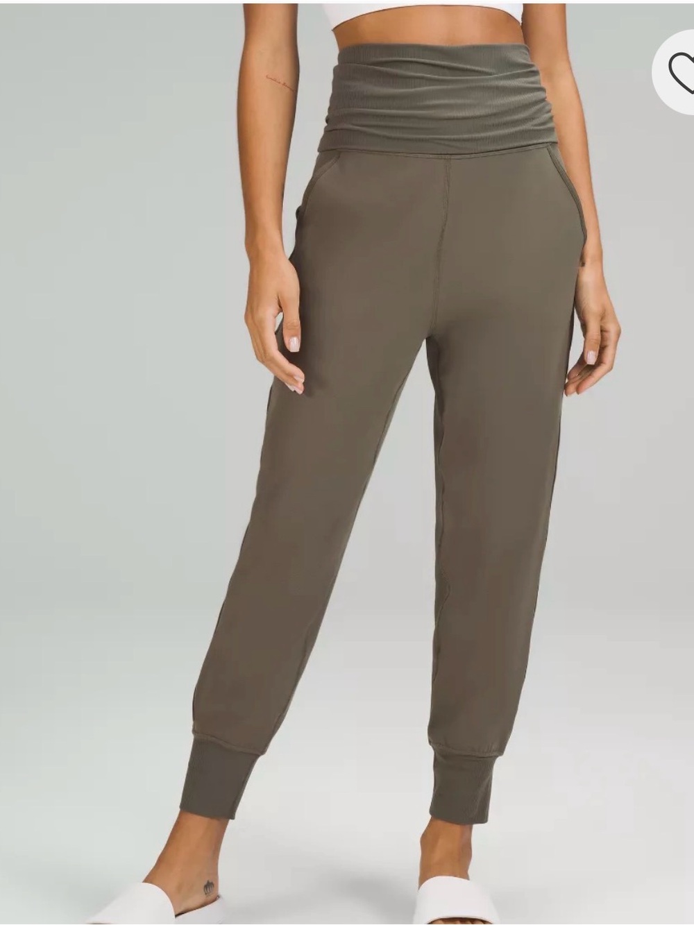 Lululemon Align Super High Rise Rib Waist Foldover Jogger Size 8, Full Length